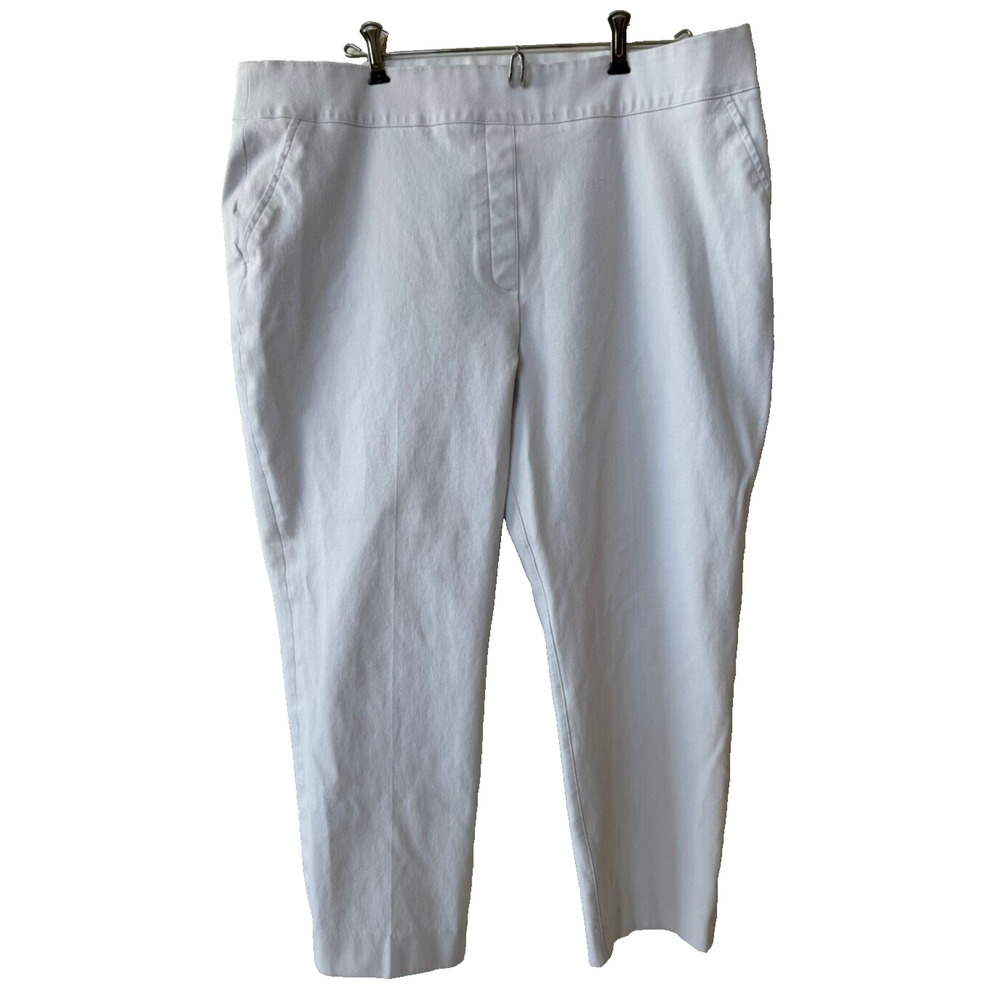 Spanx Womens White Pants Tapered Leg Stretch Pull On Pants Size Plus 1X